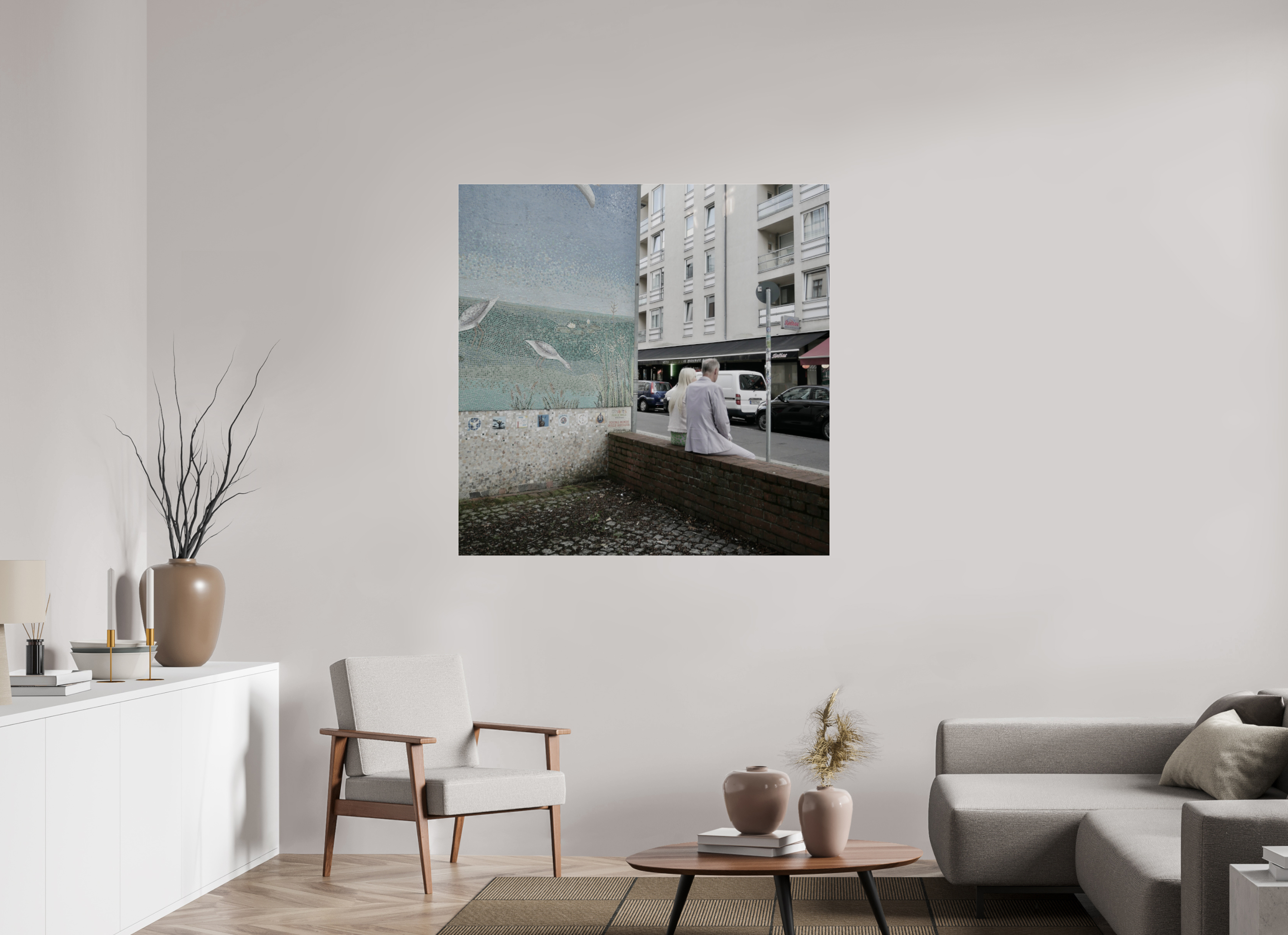 120 x 120 cm, Photo Print Under Acrylic Glass Berlin Color