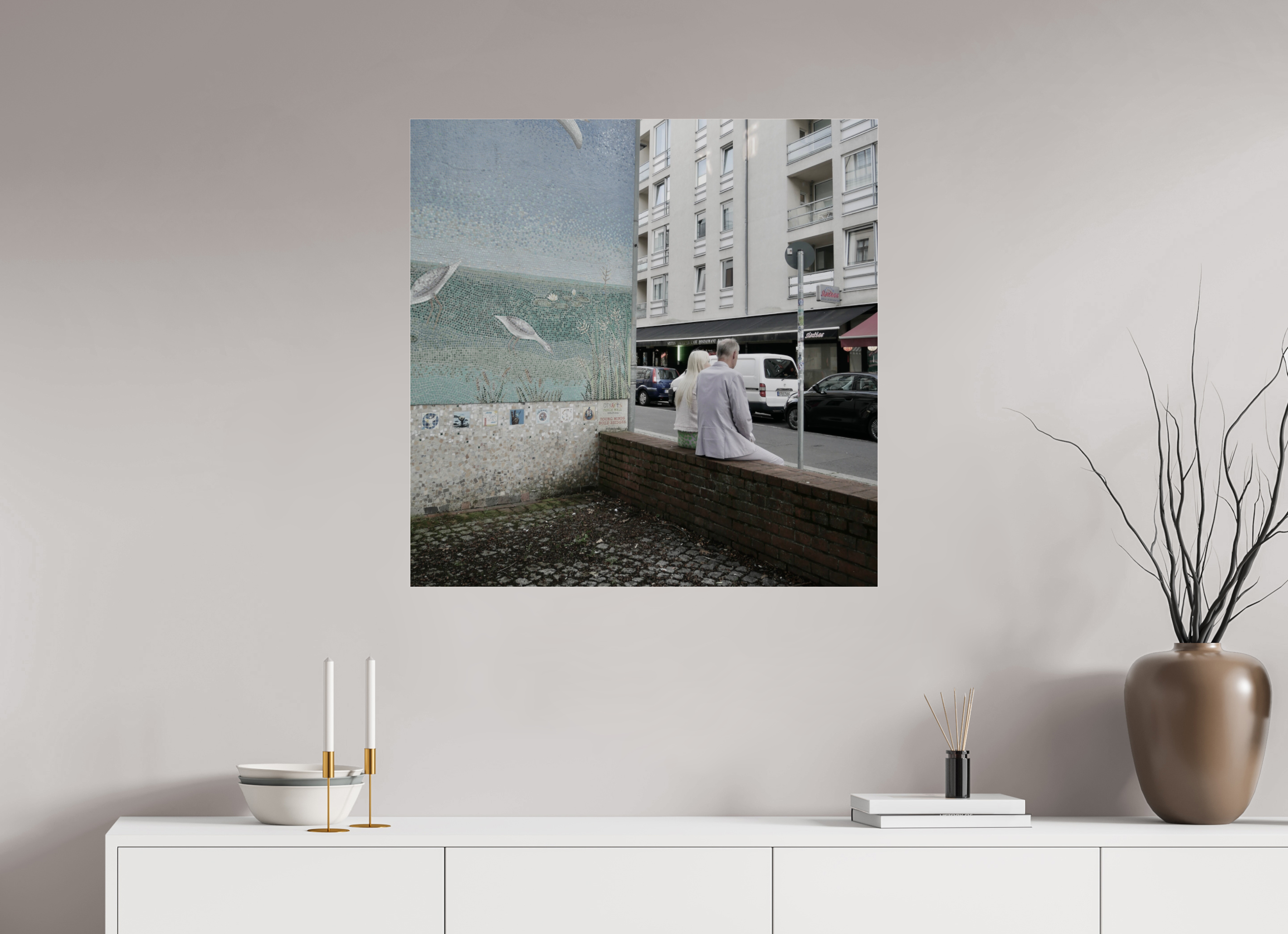 80 x 80 cm, Photo Print Under Acrylic Glass Berlin Color